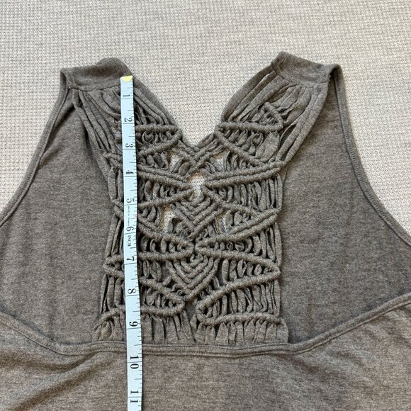 Maurices Gray Sleeveless Tank Top Racerback Crochet-look Lace Back Womens Size M - Picture 13 of 14
